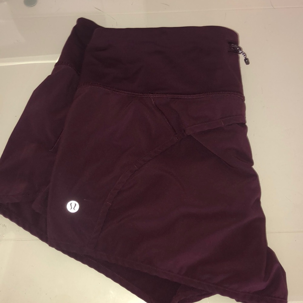 Burgundy Lululemon shorts